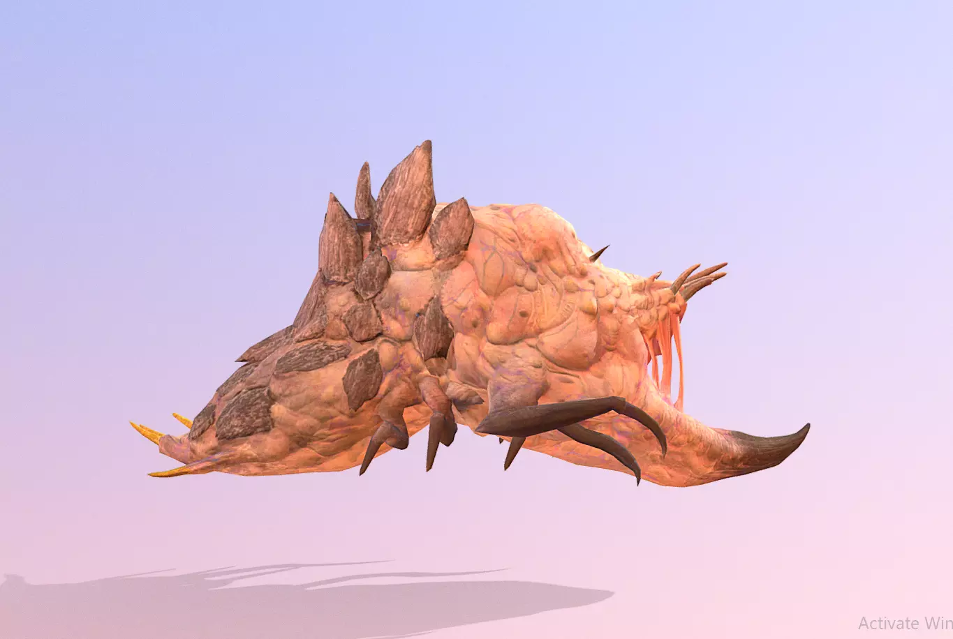 REd VElvet Sandworm Monster Run 3D model_0