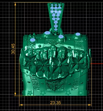 BOX PENDANT  3D print model_3