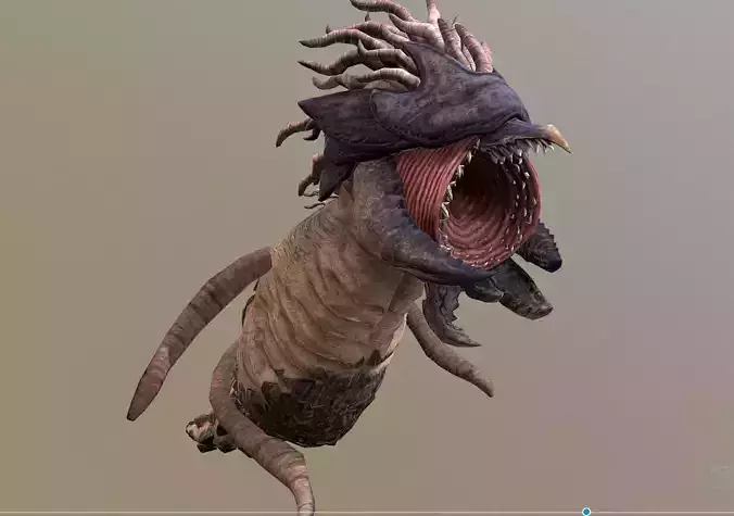 Sandworm Seahorse Attack Monters 3D model