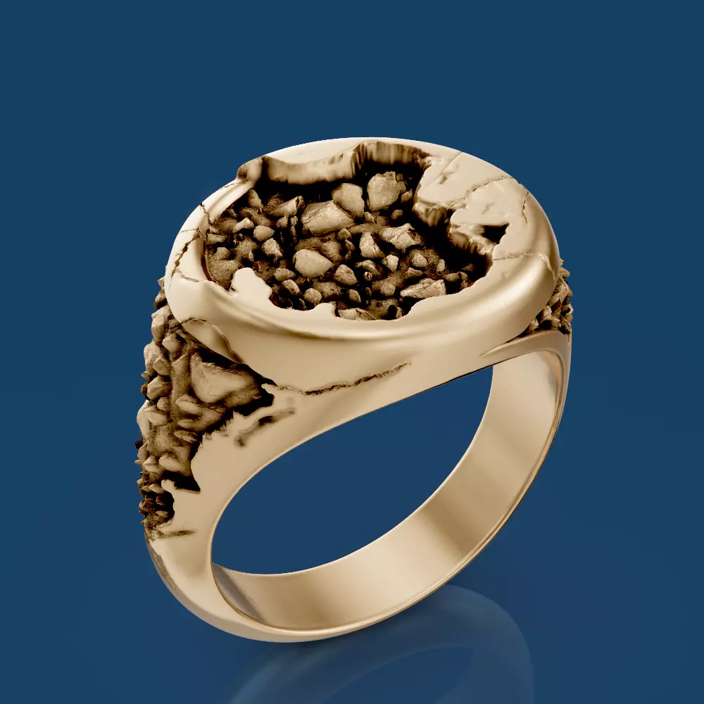 rock man ring printable gold jewelry printable 3D model 3D print model