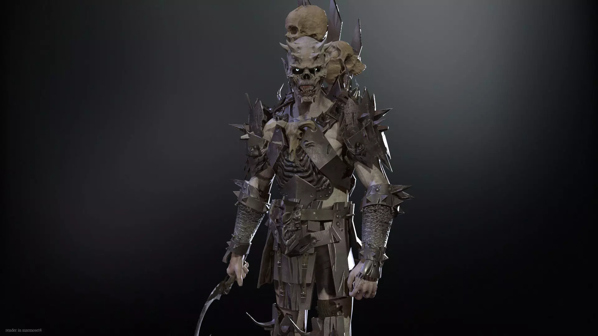 OrcNecromancer Low-poly 3D model_2