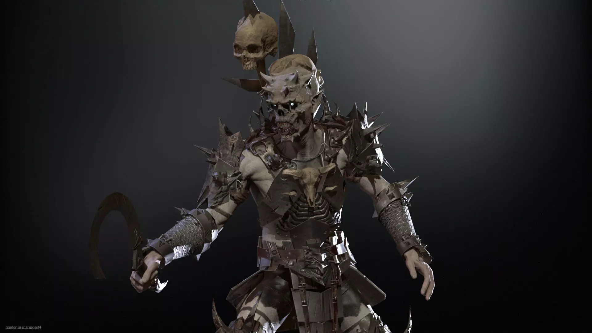 OrcNecromancer Low-poly 3D model_4