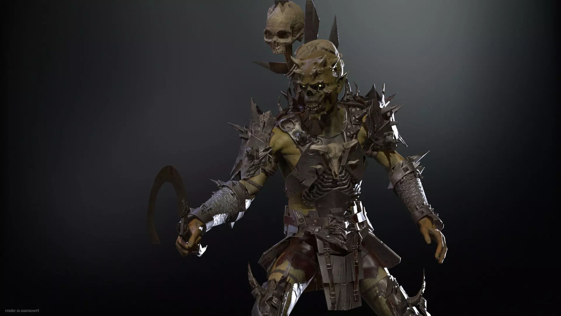 OrcNecromancer Low-poly 3D model_3