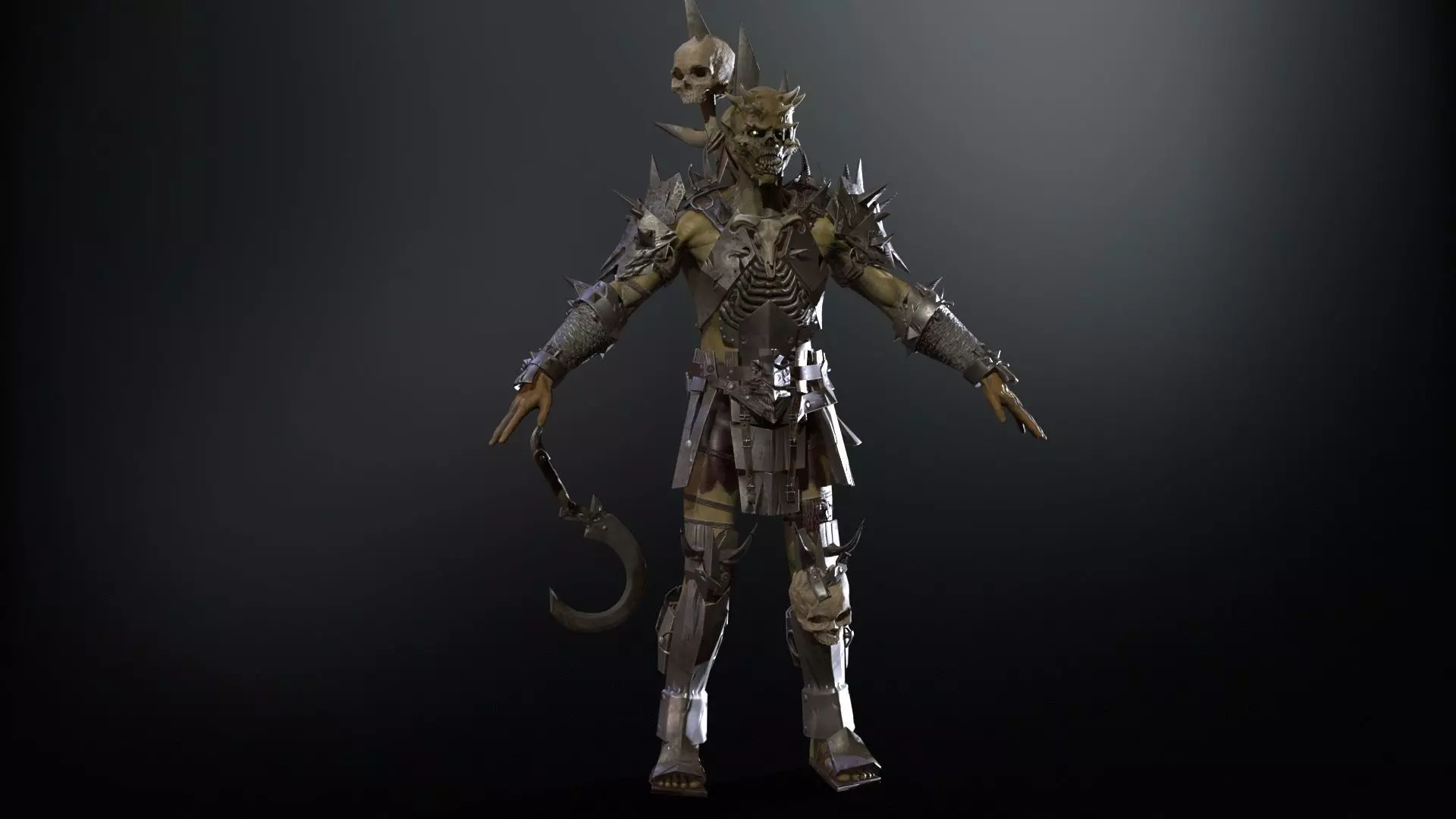 OrcNecromancer Low-poly 3D model_11