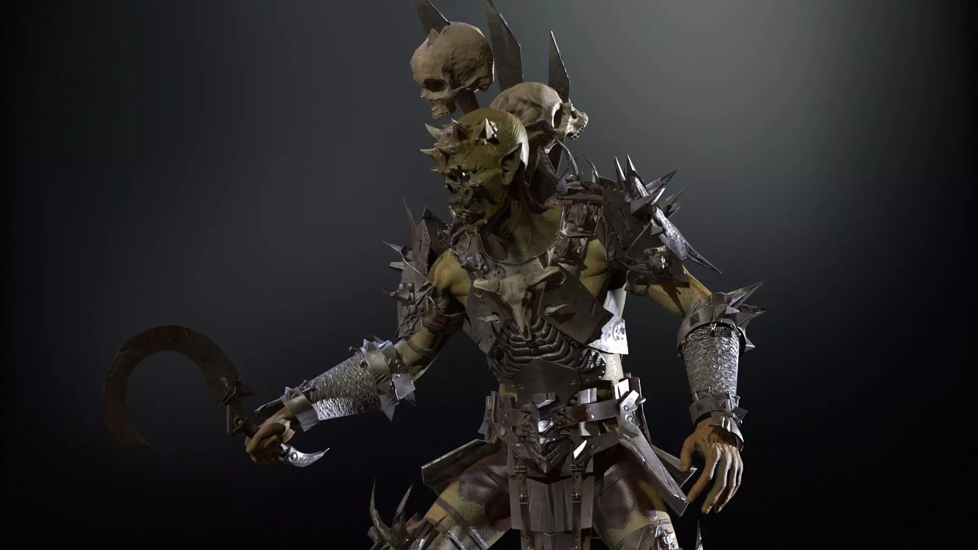 OrcNecromancer Low-poly 3D model_16