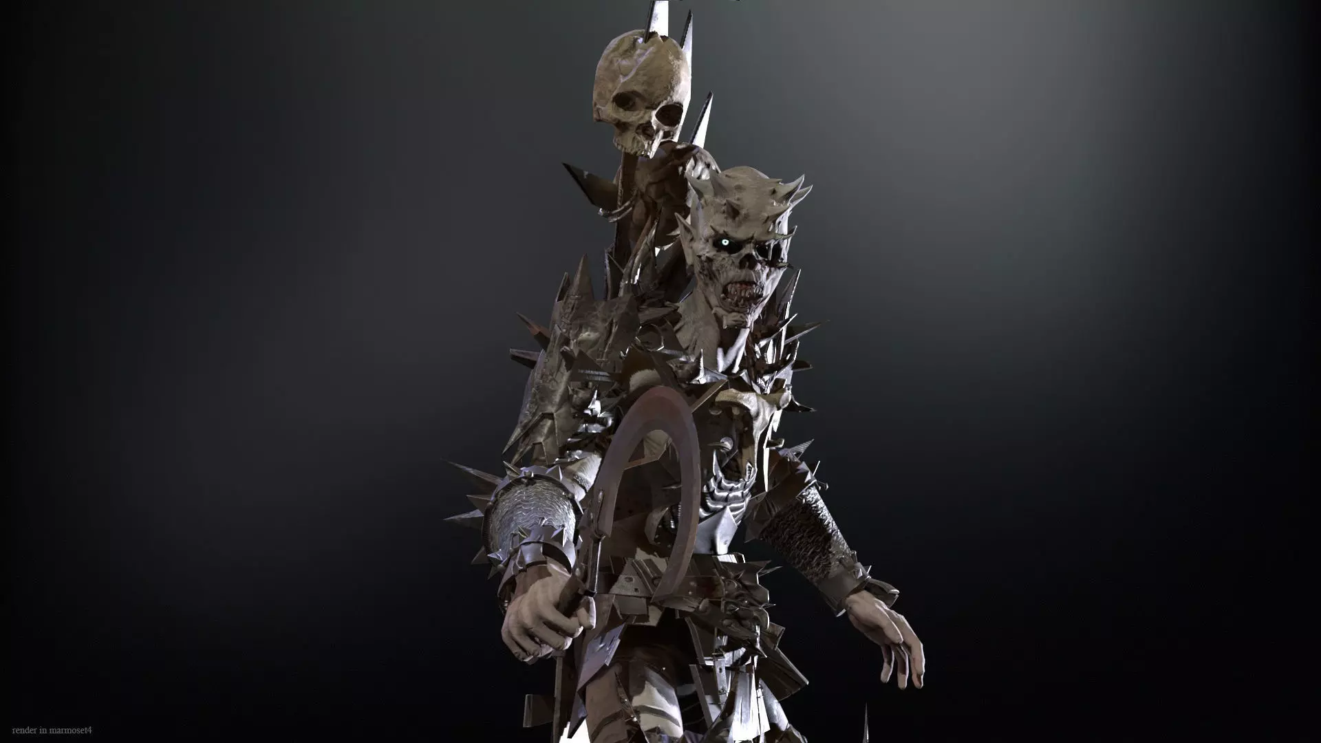 OrcNecromancer Low-poly 3D model_5