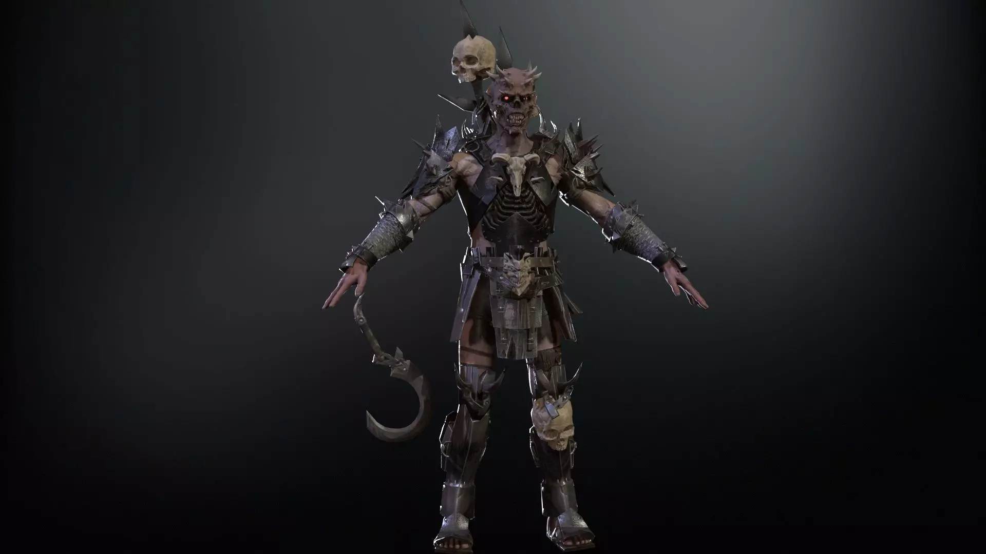 OrcNecromancer Low-poly 3D model_7
