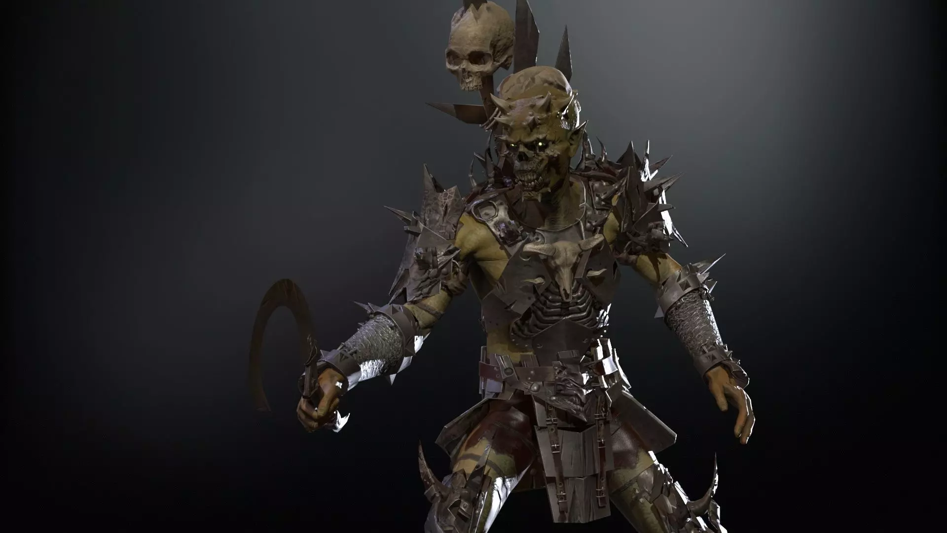 OrcNecromancer Low-poly 3D model_15