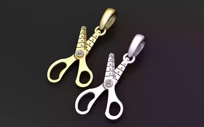 SCISSOR GOLD PENDANT  3D print model