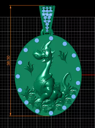 ROUND GOLD PENDANT  3D print model_3