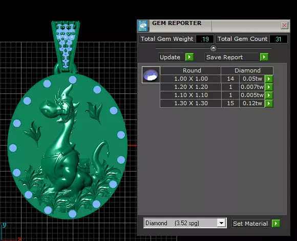 ROUND GOLD PENDANT  3D print model_4