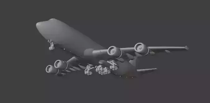 Boeing 747  Game Ready High Poly Airliner PBR 3D print model