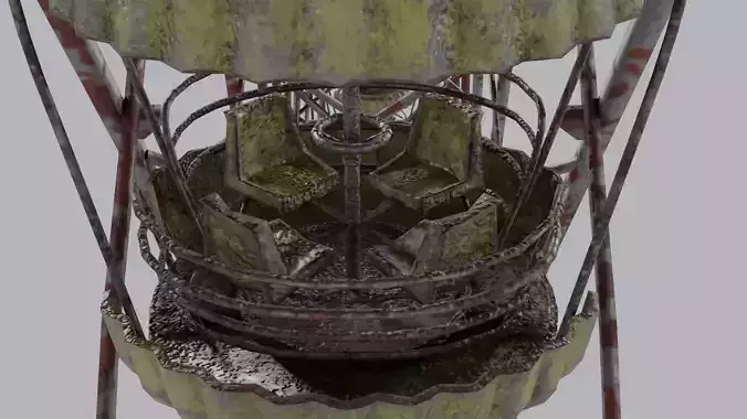 Old Ferris Wheel Low-poly 3D model 6
