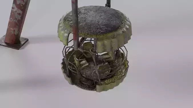 Old Ferris Wheel Low-poly 3D model 5