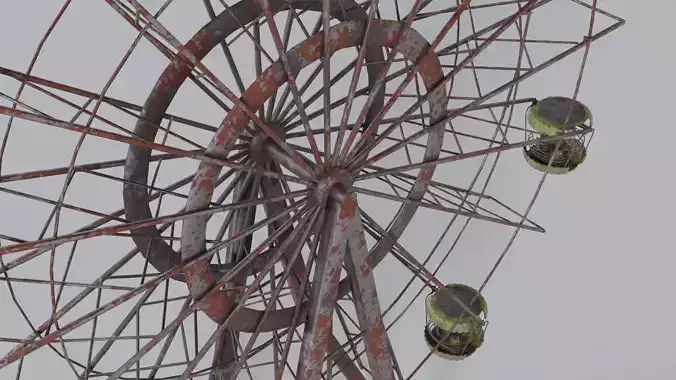 Old Ferris Wheel Low-poly 3D model 2