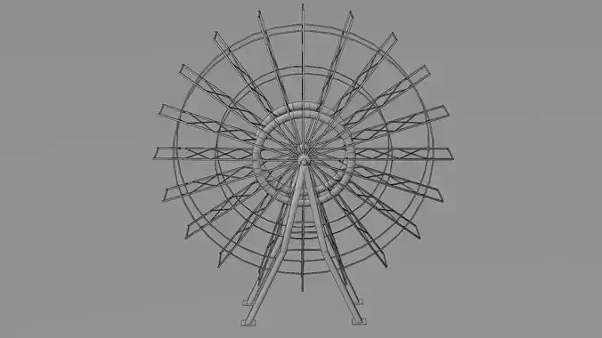 Old Ferris Wheel Low-poly 3D model 7