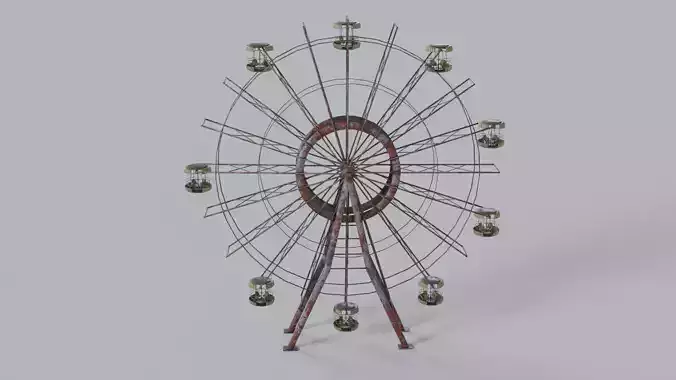 Old Ferris Wheel Low-poly 3D model 3