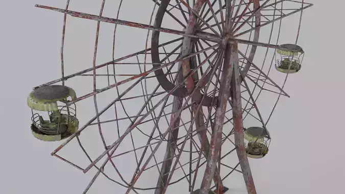 Old Ferris Wheel Low-poly 3D model 4