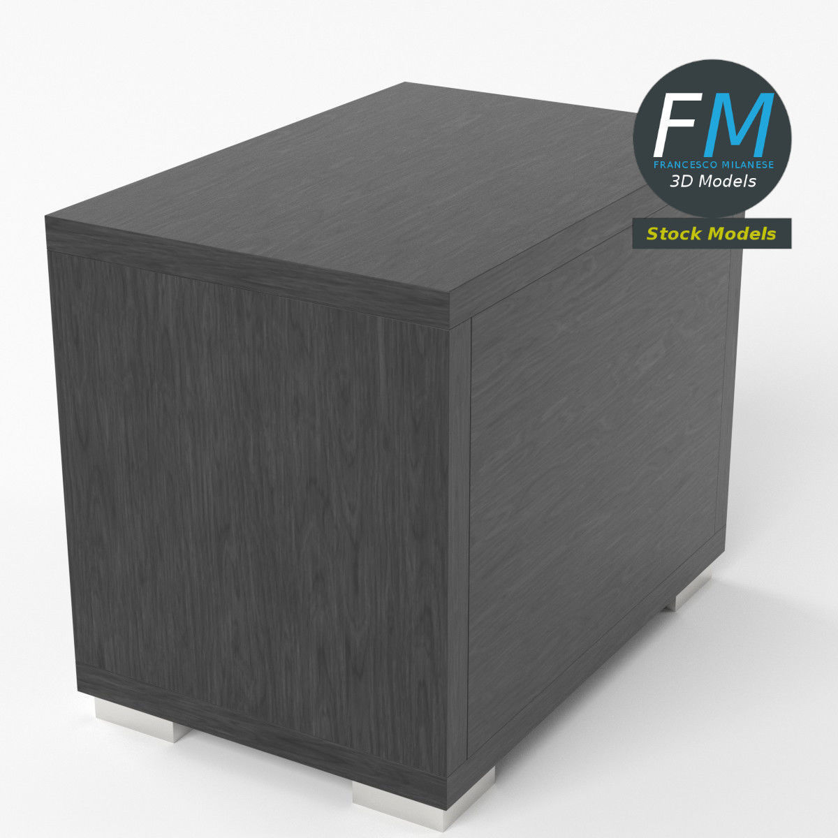 Bedside table 2 Low-poly 3D model_5