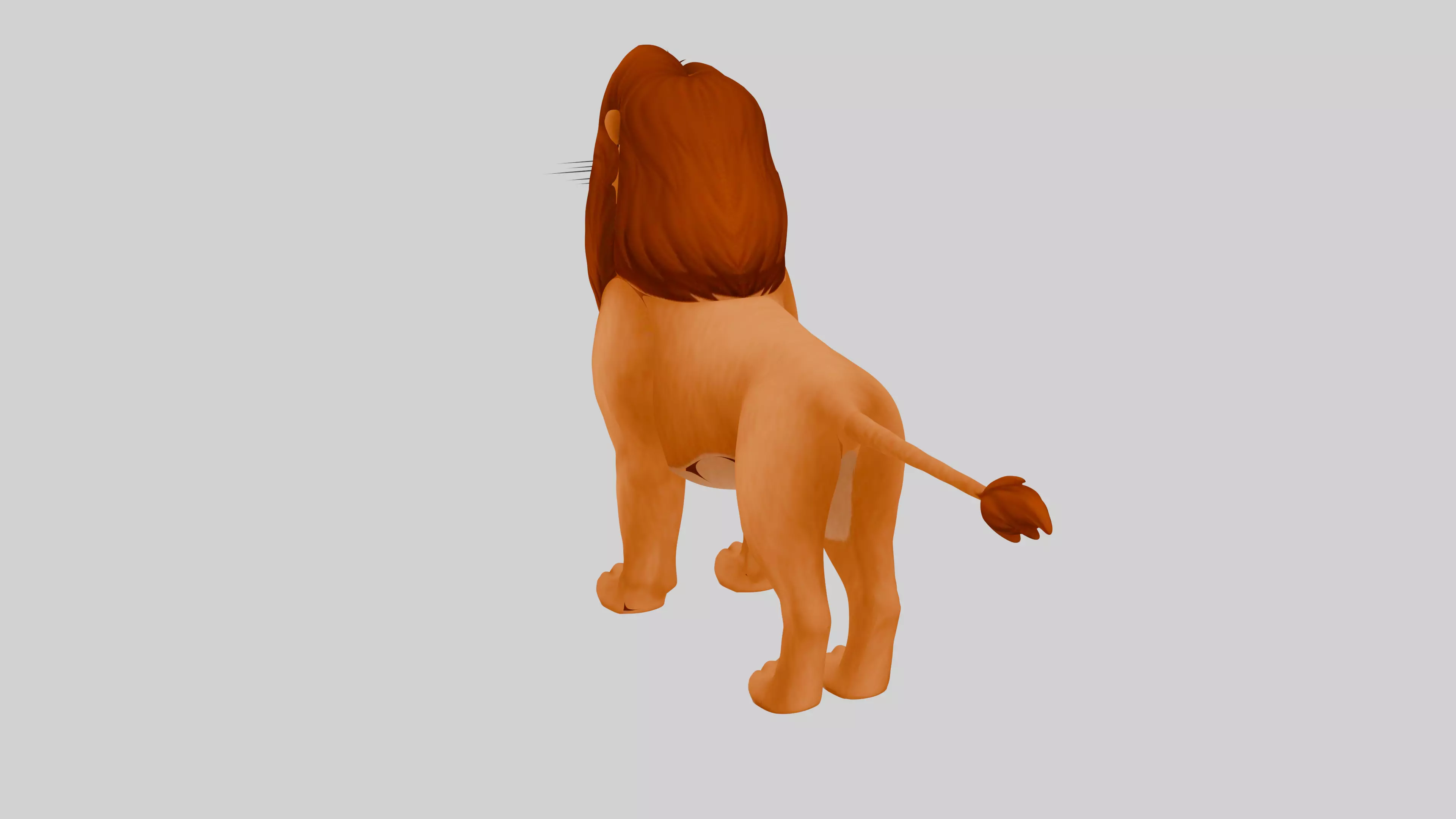 Cartoon Lion Low Poly 3D model_2