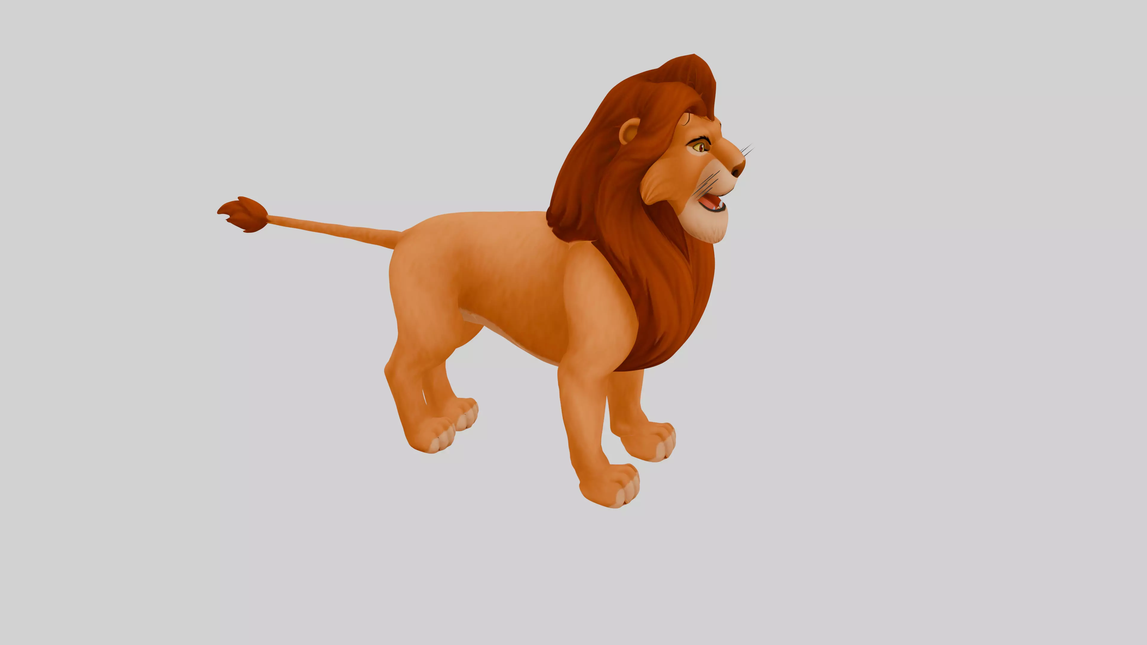 Cartoon Lion Low Poly 3D model_0