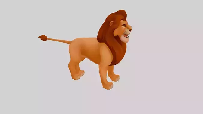 Cartoon Lion Low Poly 3D model Cartoon Lion Low Poly 3D model