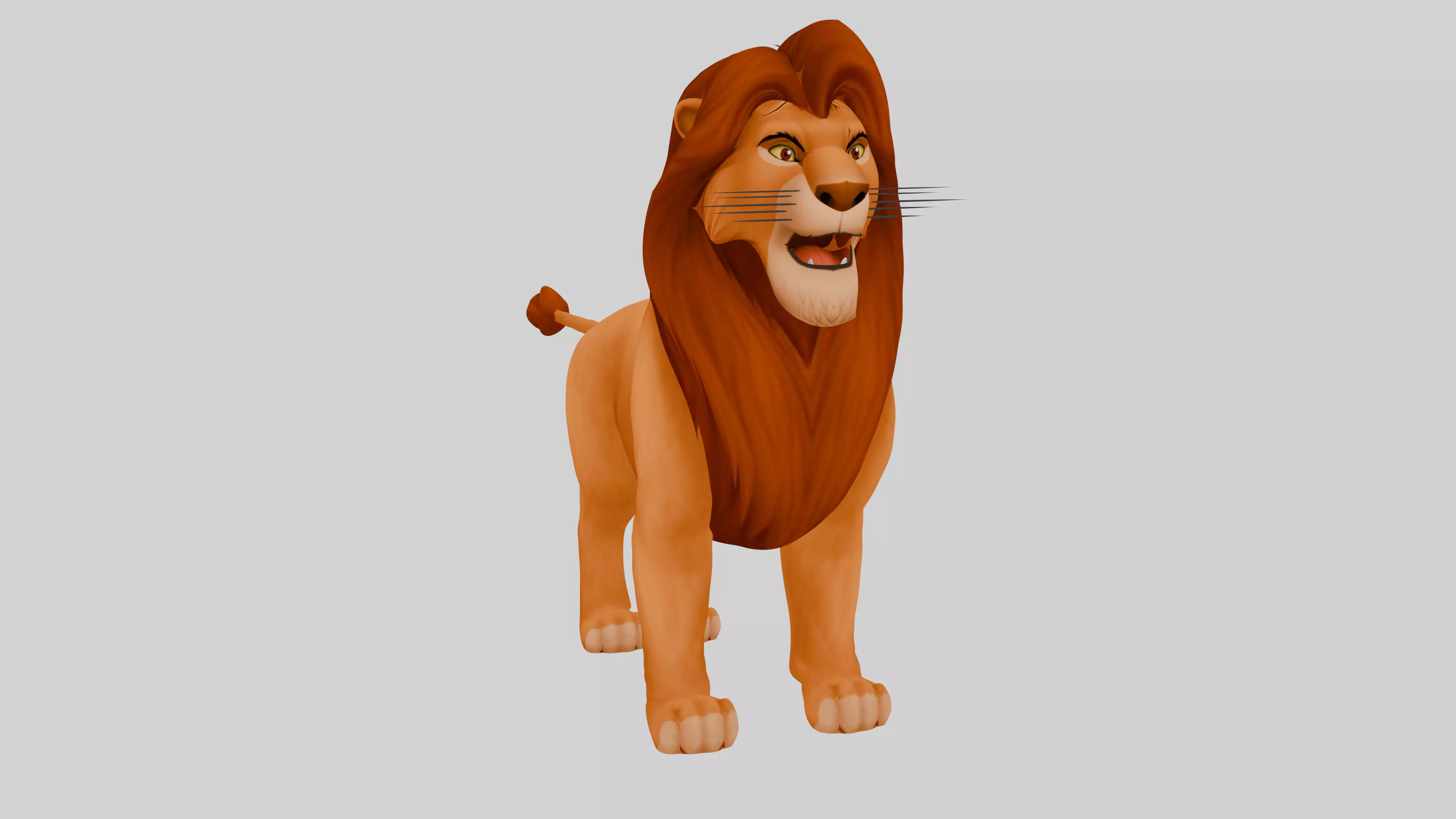 Cartoon Lion Low Poly 3D model_1