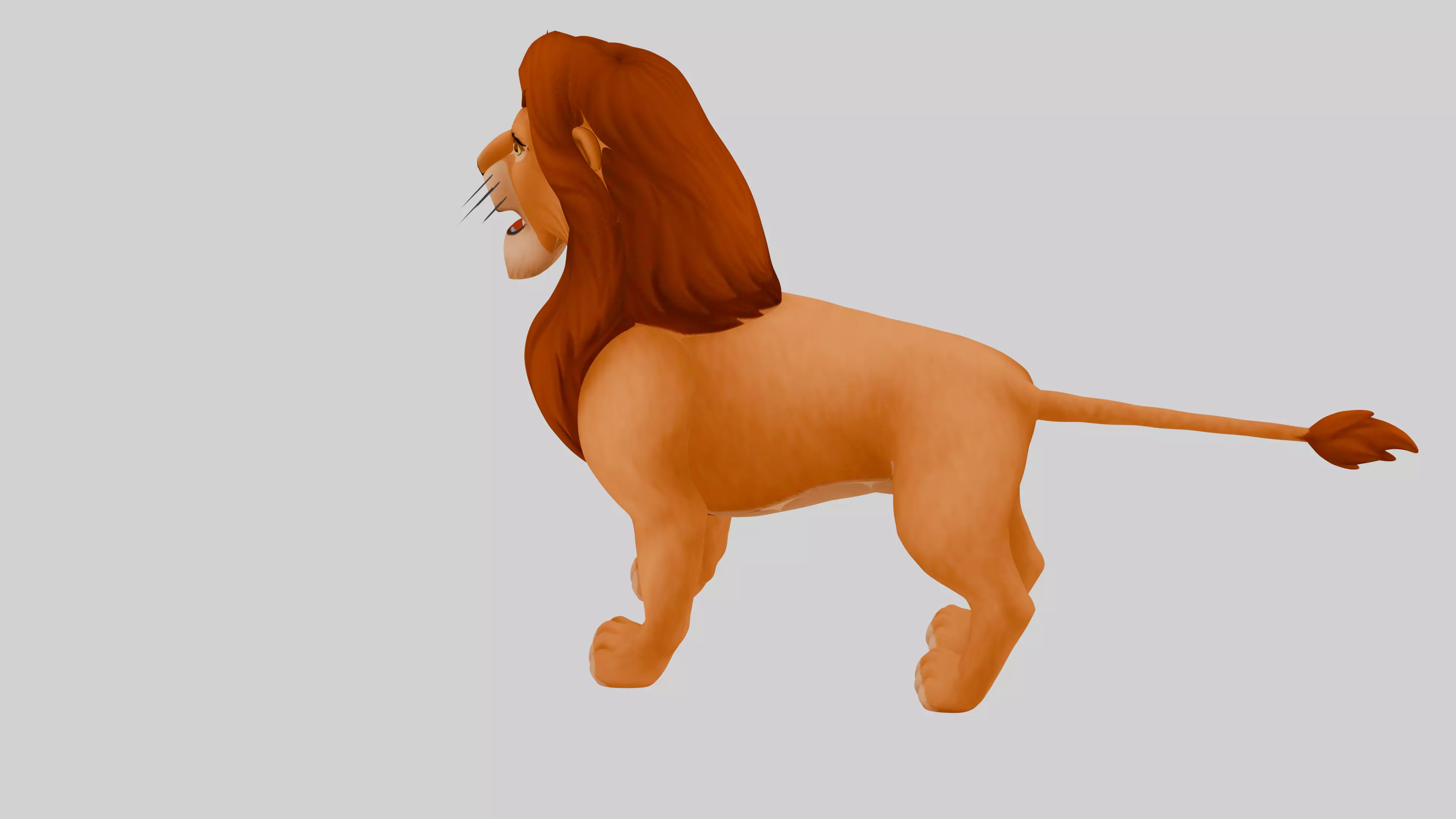 Cartoon Lion Low Poly 3D model_3