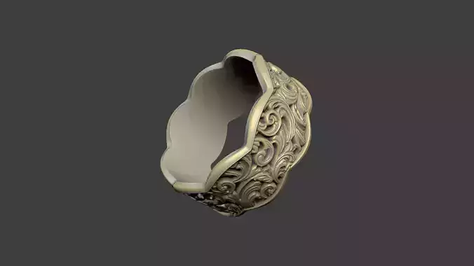 The pattern gothic luxury ring design 3D print model