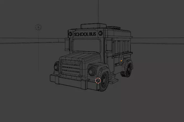 School Bus cartoon Low-poly 3D model_6