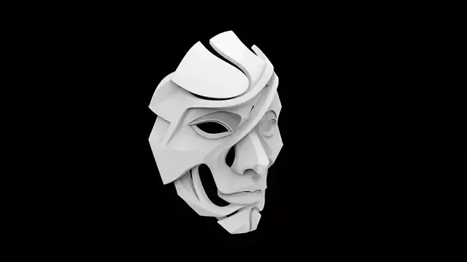 Abstract Geometric Mask 3D Print Model