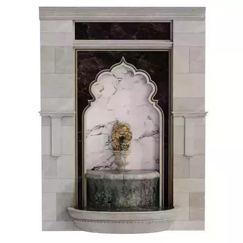 Classical Lion Head Wall Fountain Set 635 3D model