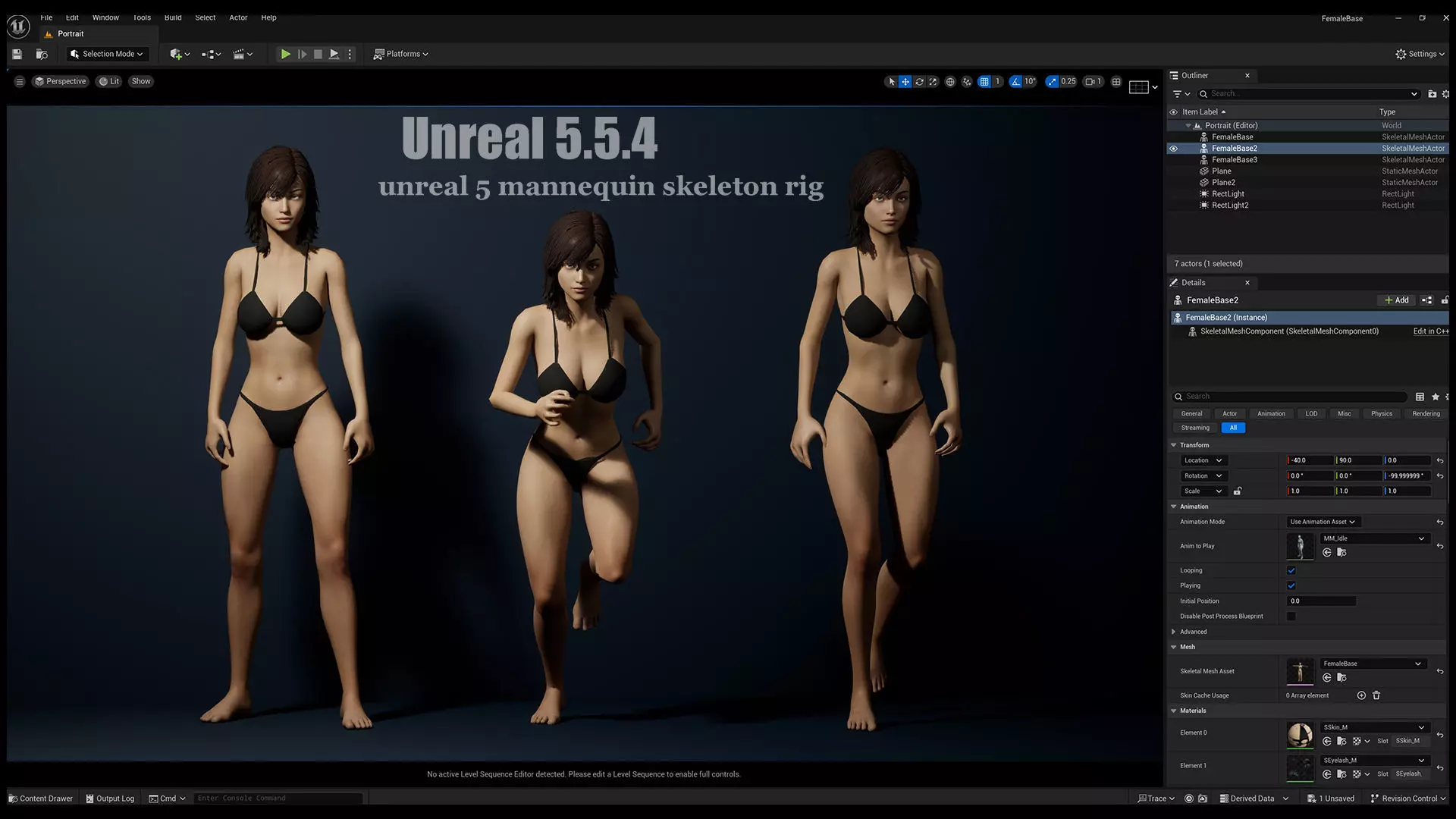 Female Base Full Rig Low-poly 3D model_18
