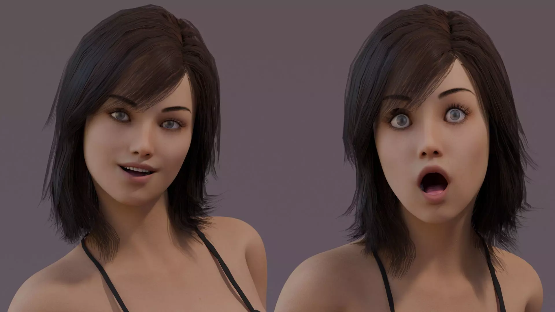 Female Base Full Rig Low-poly 3D model_9