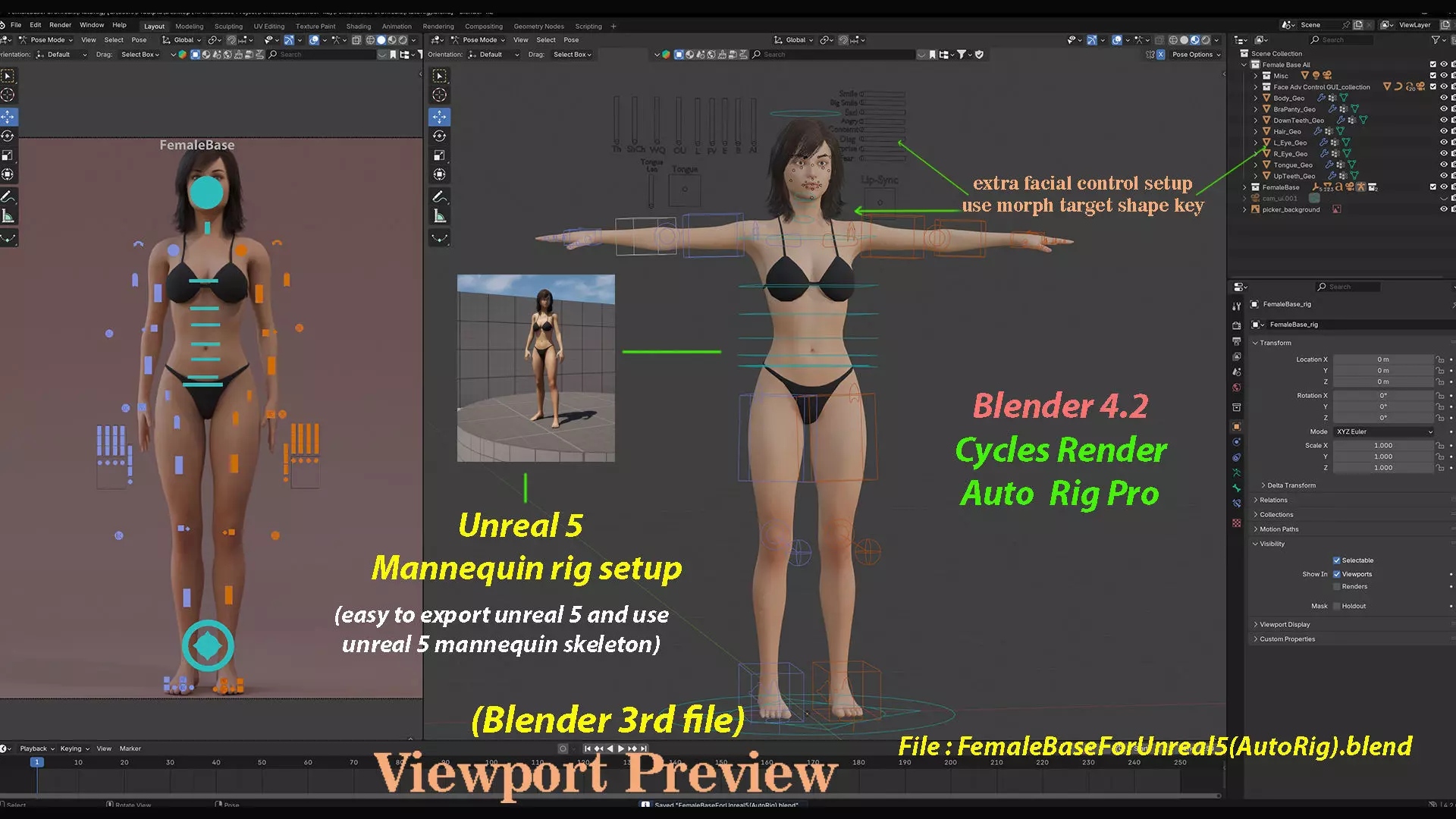 Female Base Full Rig Low-poly 3D model_27