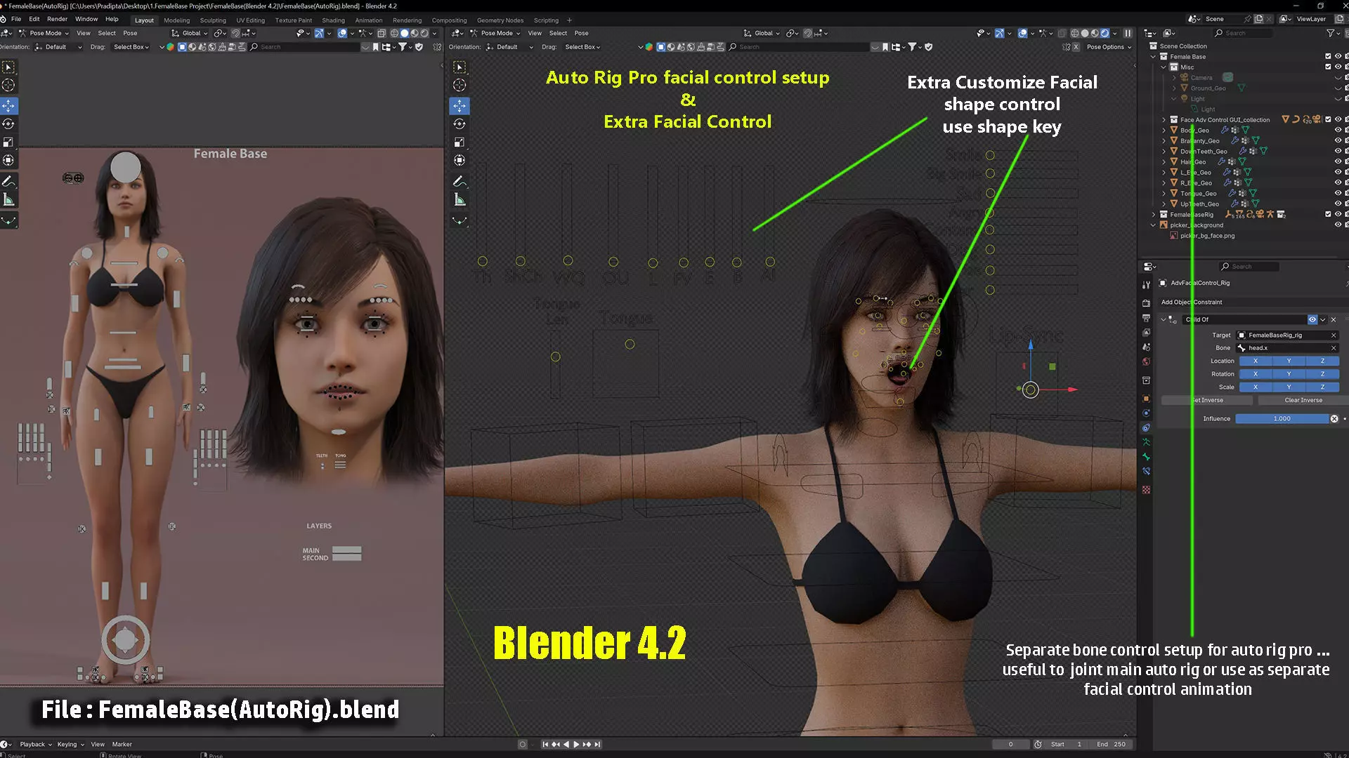 Female Base Full Rig Low-poly 3D model_30