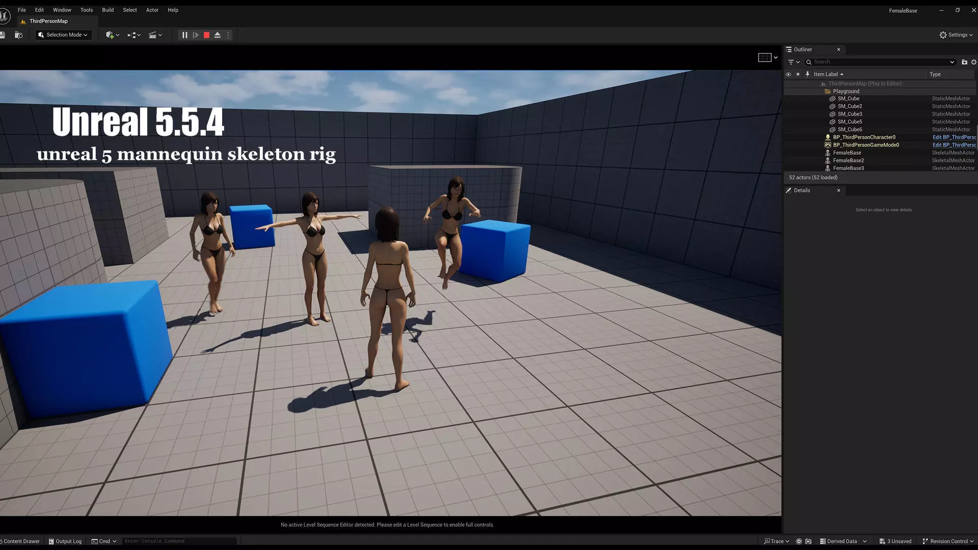 Female Base Full Rig Low-poly 3D model_19