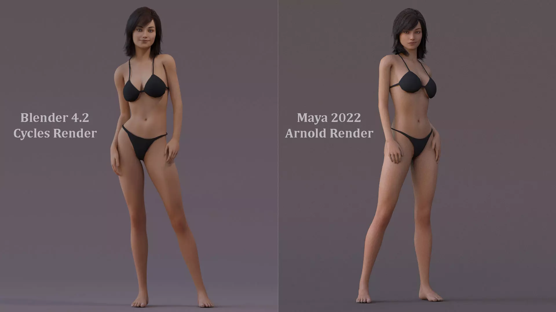 Female Base Full Rig Low-poly 3D model_14