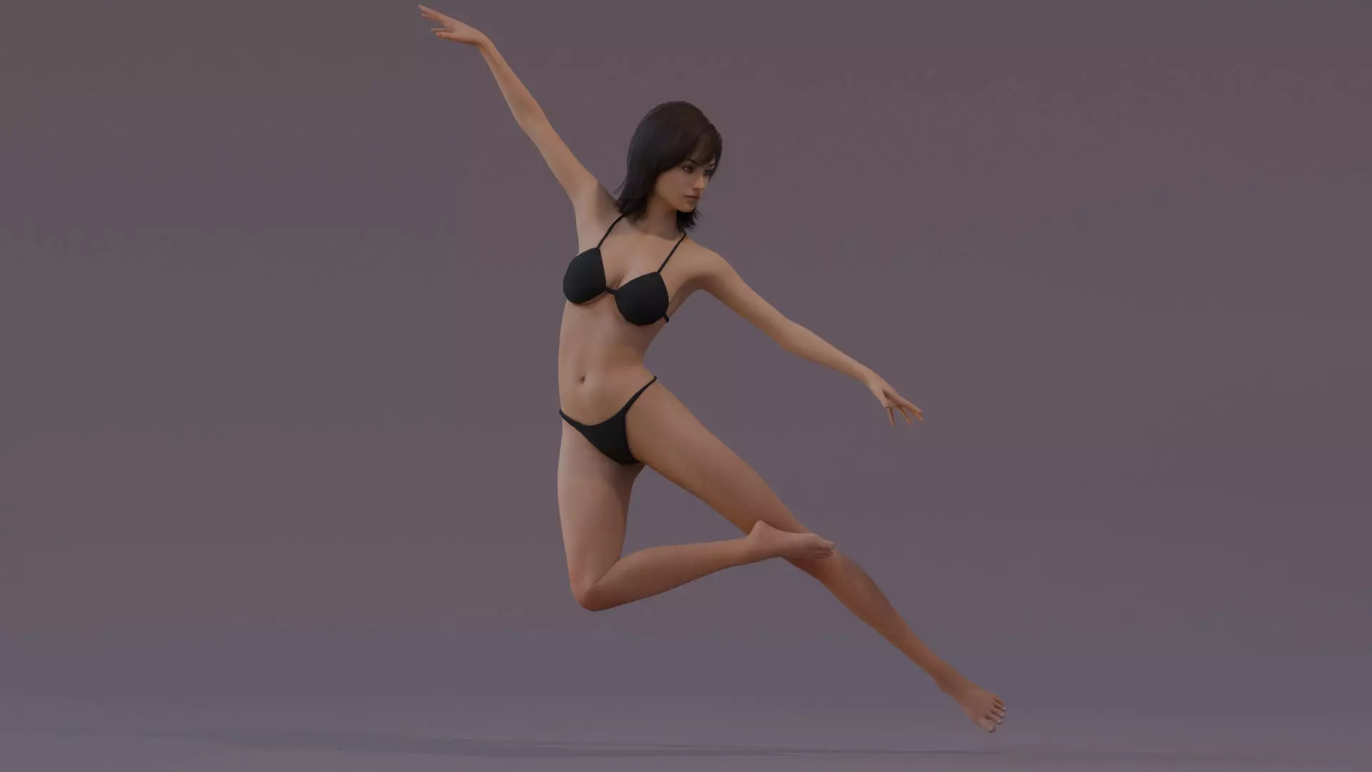 Female Base Full Rig Low-poly 3D model_7