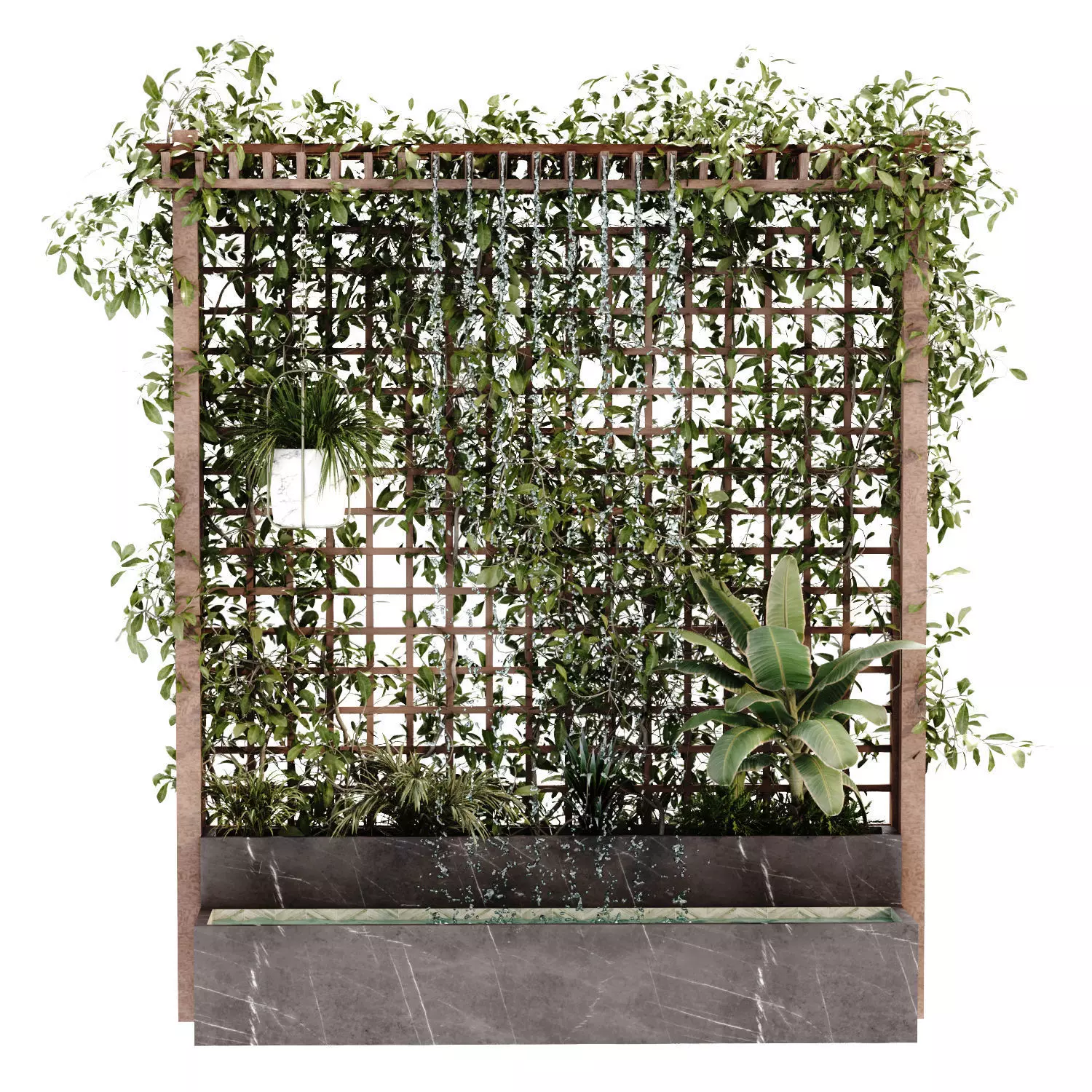 fitowall Landscape waterfall and plant set 649 3D model_2