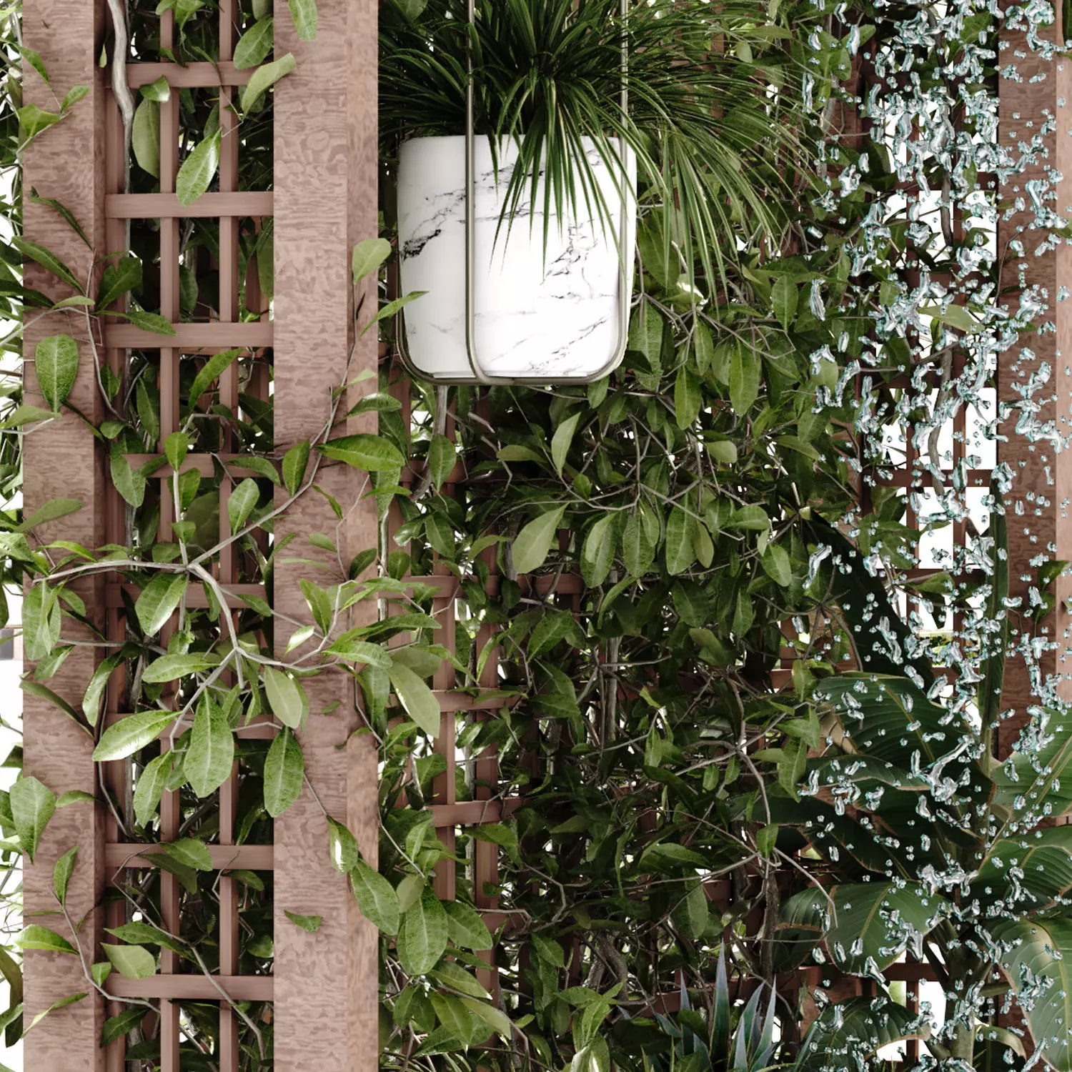 fitowall Landscape waterfall and plant set 649 3D model_3