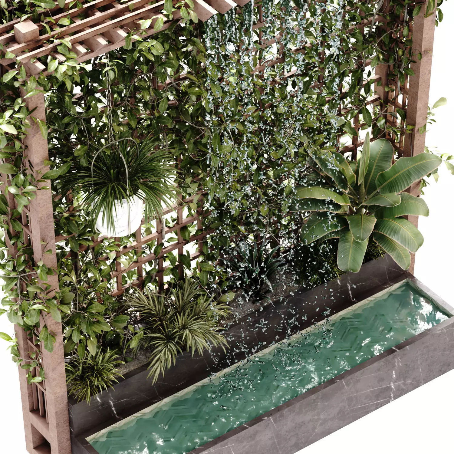 fitowall Landscape waterfall and plant set 649 3D model_1