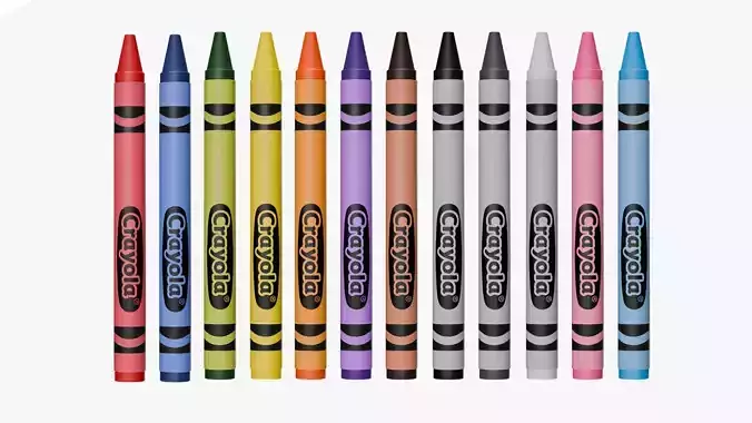Crayola crayons 3D model