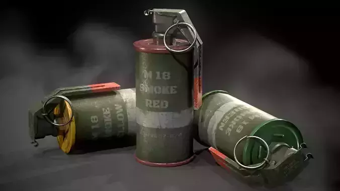 M18 Smoke grenade Lowpoly game asset