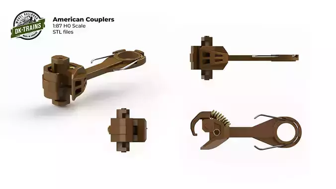 American Couplers for Cars and Locomotives - H0 Scale 3D print model