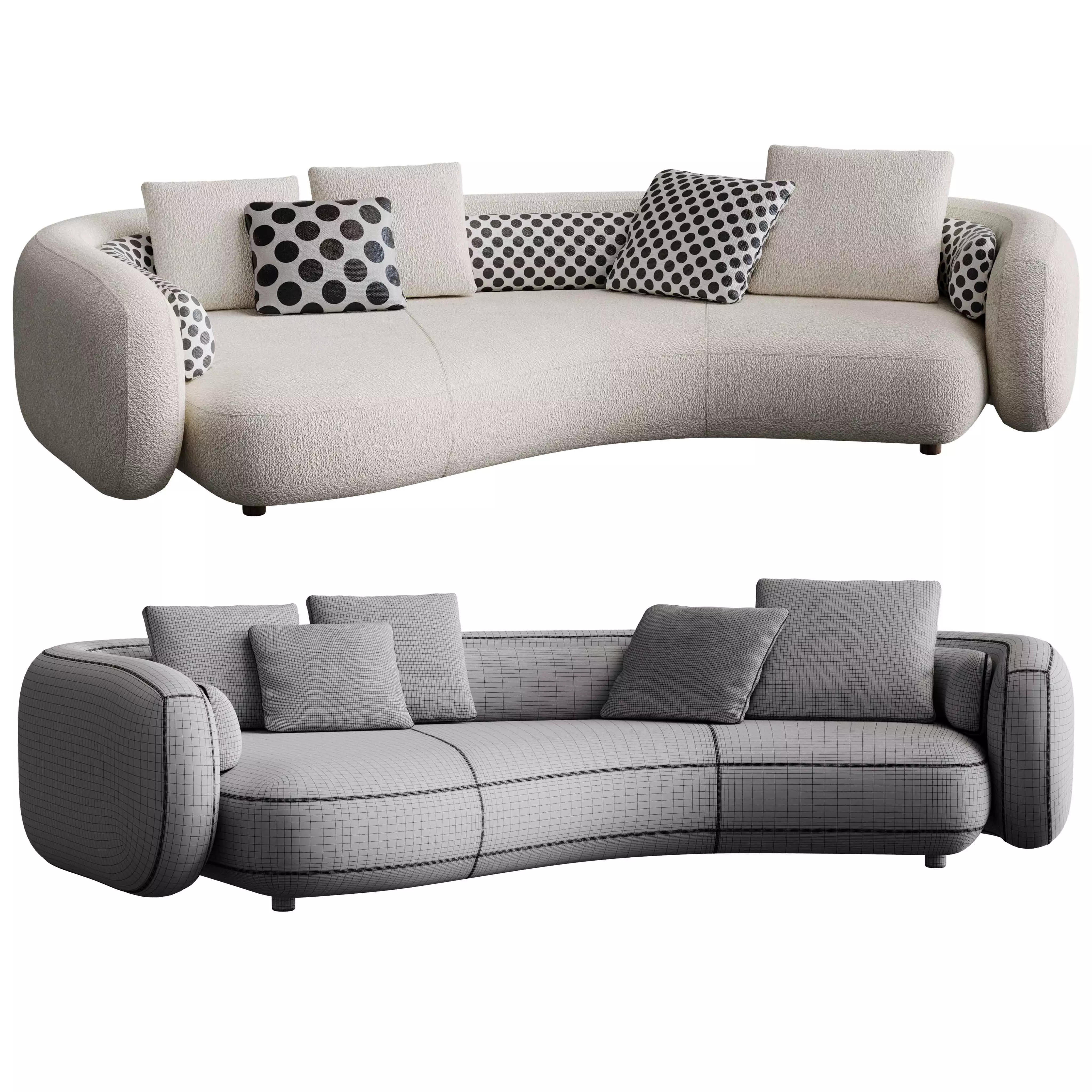 Bezier Sofa  3D model_3