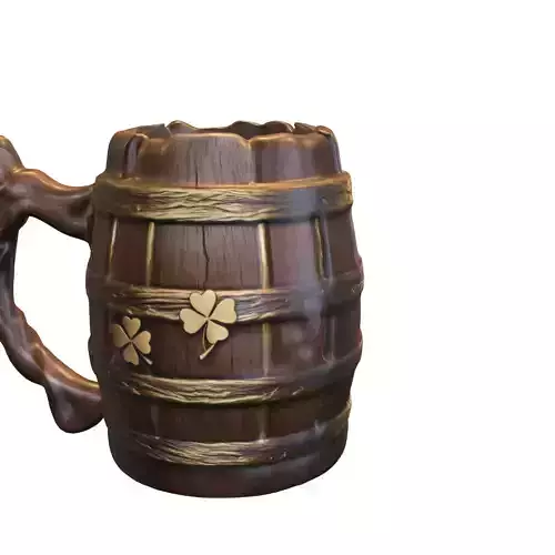 Rustic Wooden Clover Beer Mug