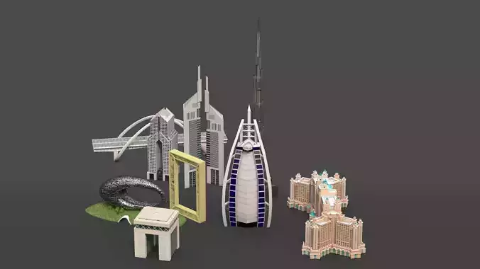 Dubai Landmark 3D Bundle Modern and Iconic Architecture 3D Model Pack 5