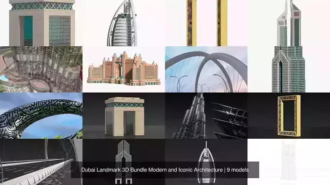 Dubai Landmark 3D Bundle Modern and Iconic Architecture 3D Model Pack 2