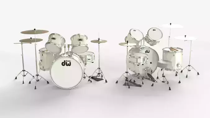 Full White Drum set